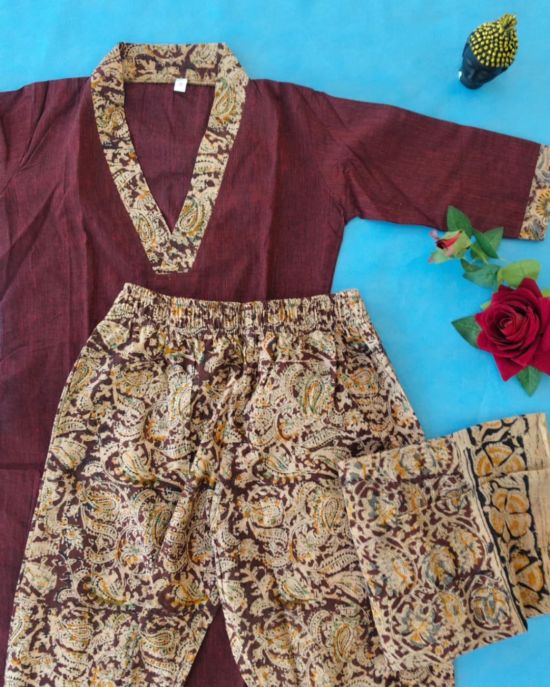 Kalmkari Kurta Set