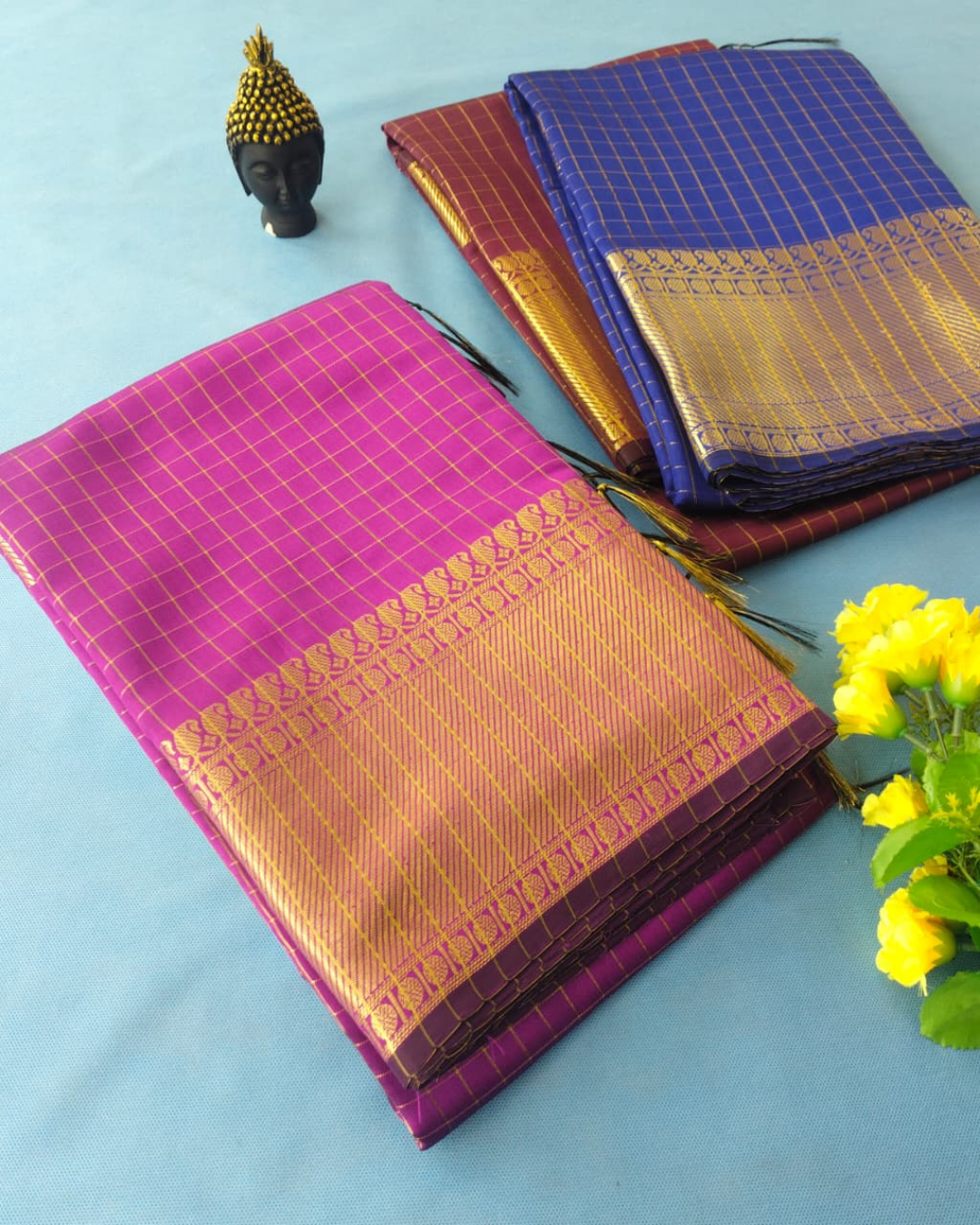 Mangalgiri Silk Cotton Check Saree