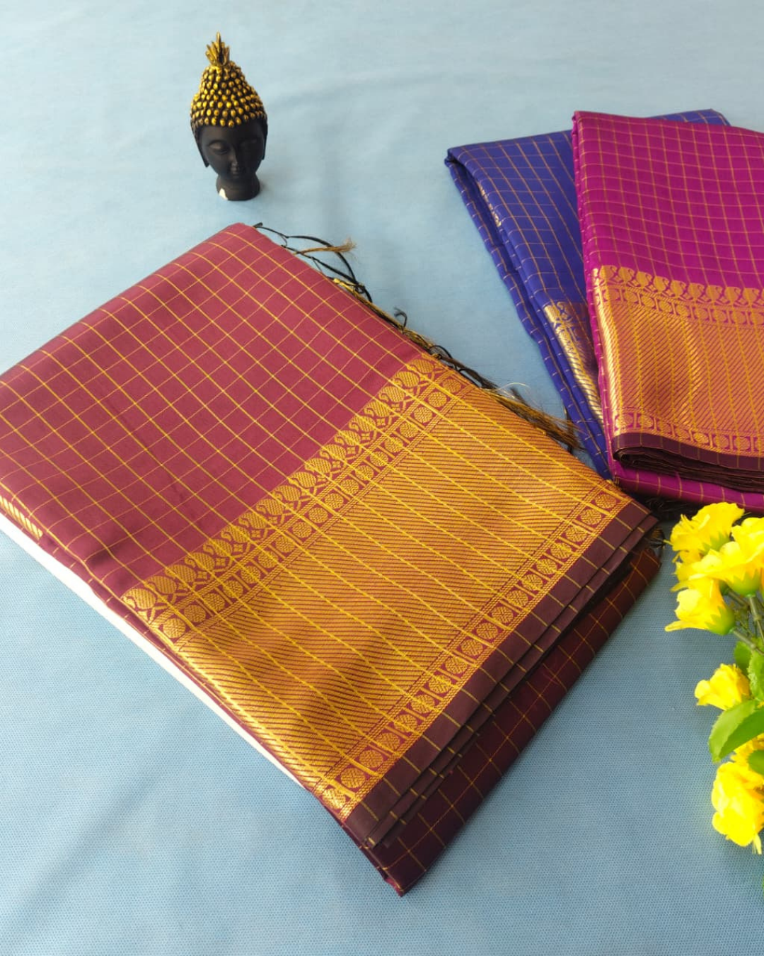 Mangalgiri Silk Cotton Check Saree