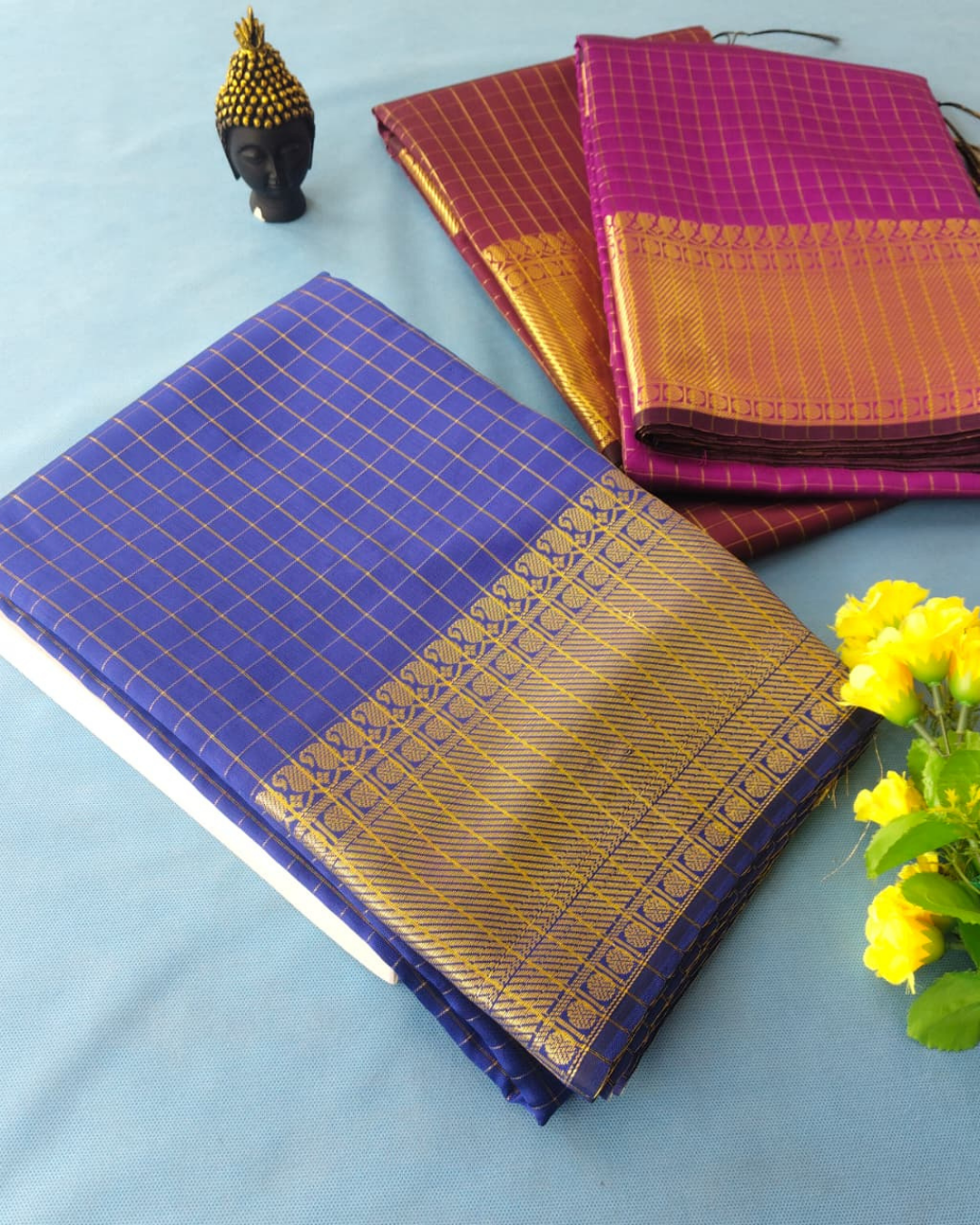 Mangalgiri Silk Cotton Check Saree