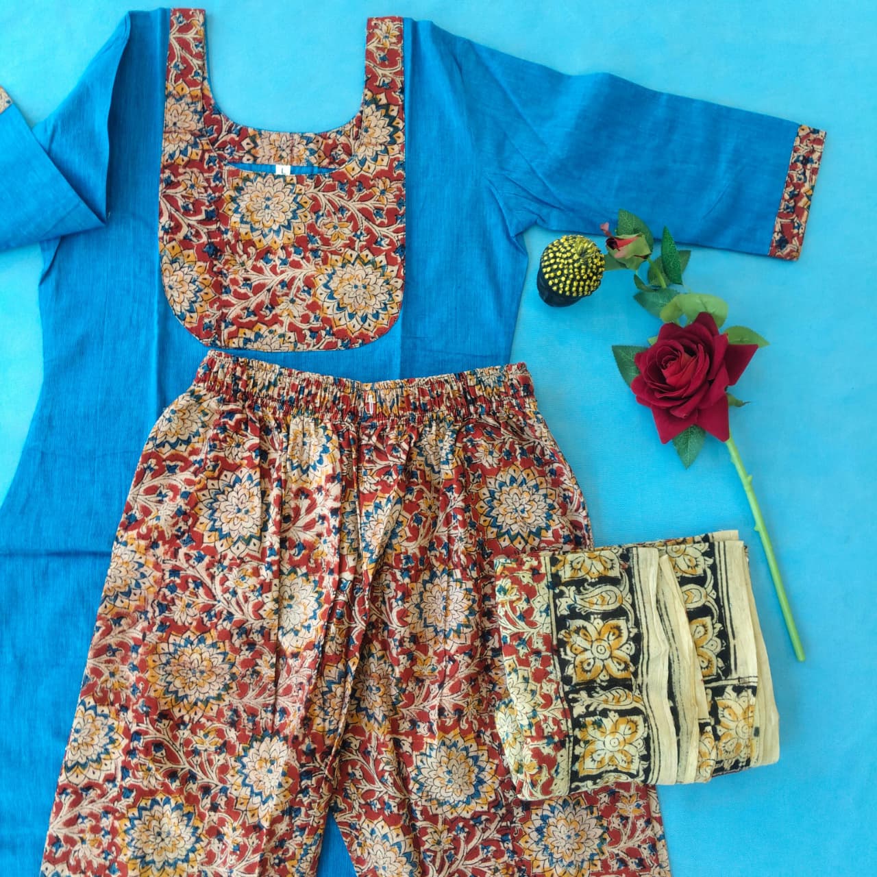 Kalmkari Kurta Set