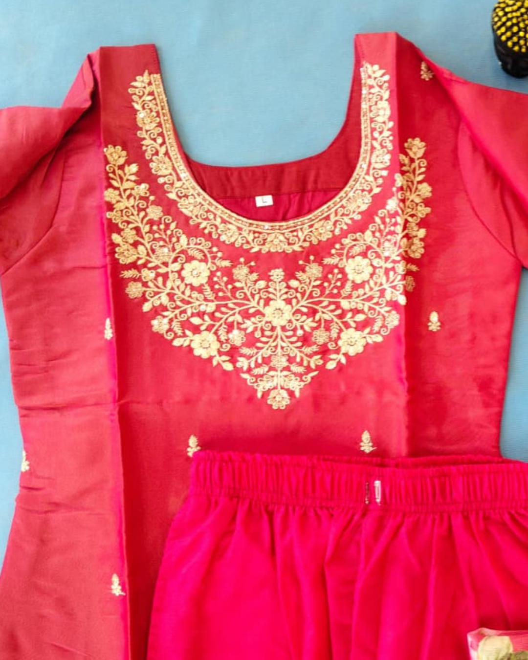 Chanderi Three Piece Kurta Set