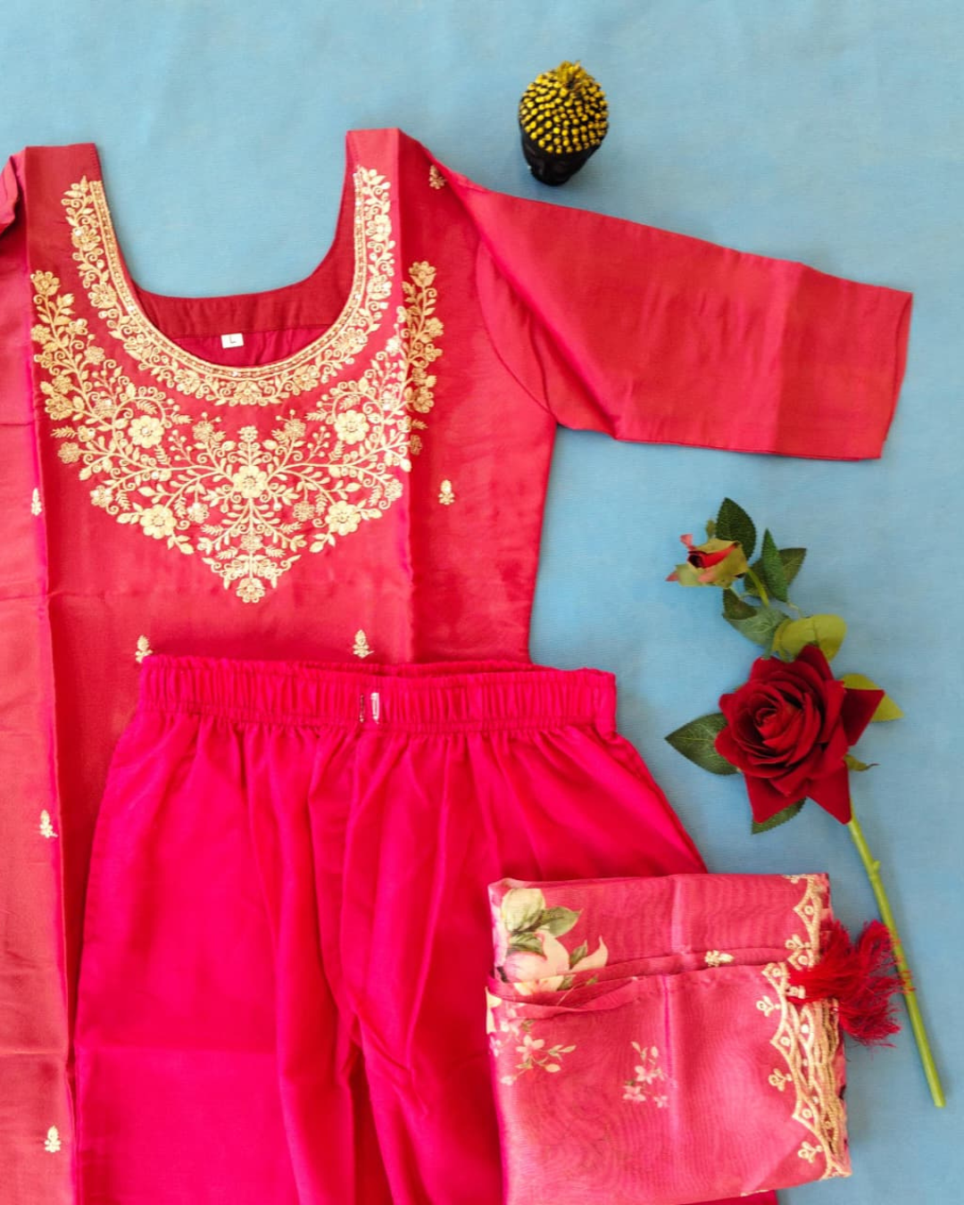 Chanderi Three Piece Kurta Set