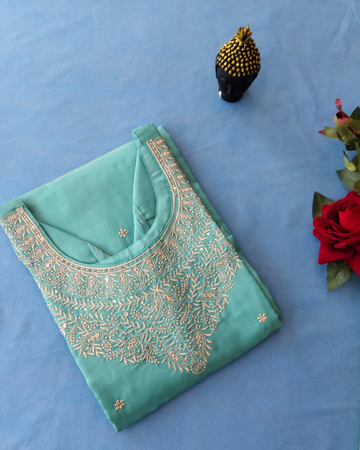 Chanderi Three Piece Kurta Set