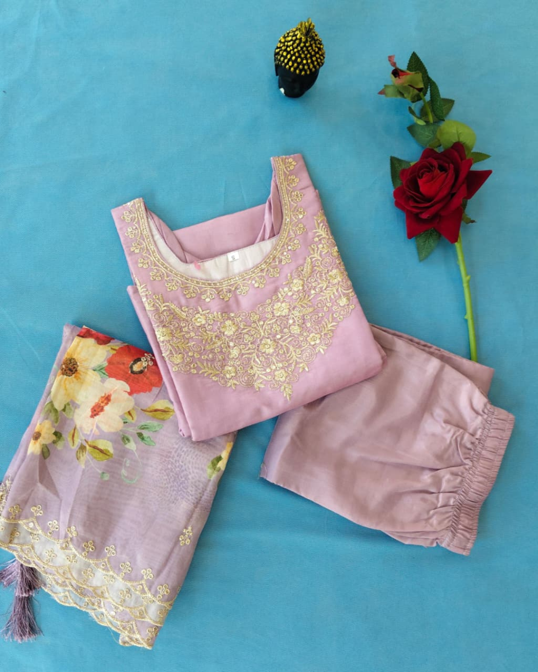 Chanderi Three Piece Kurta Set