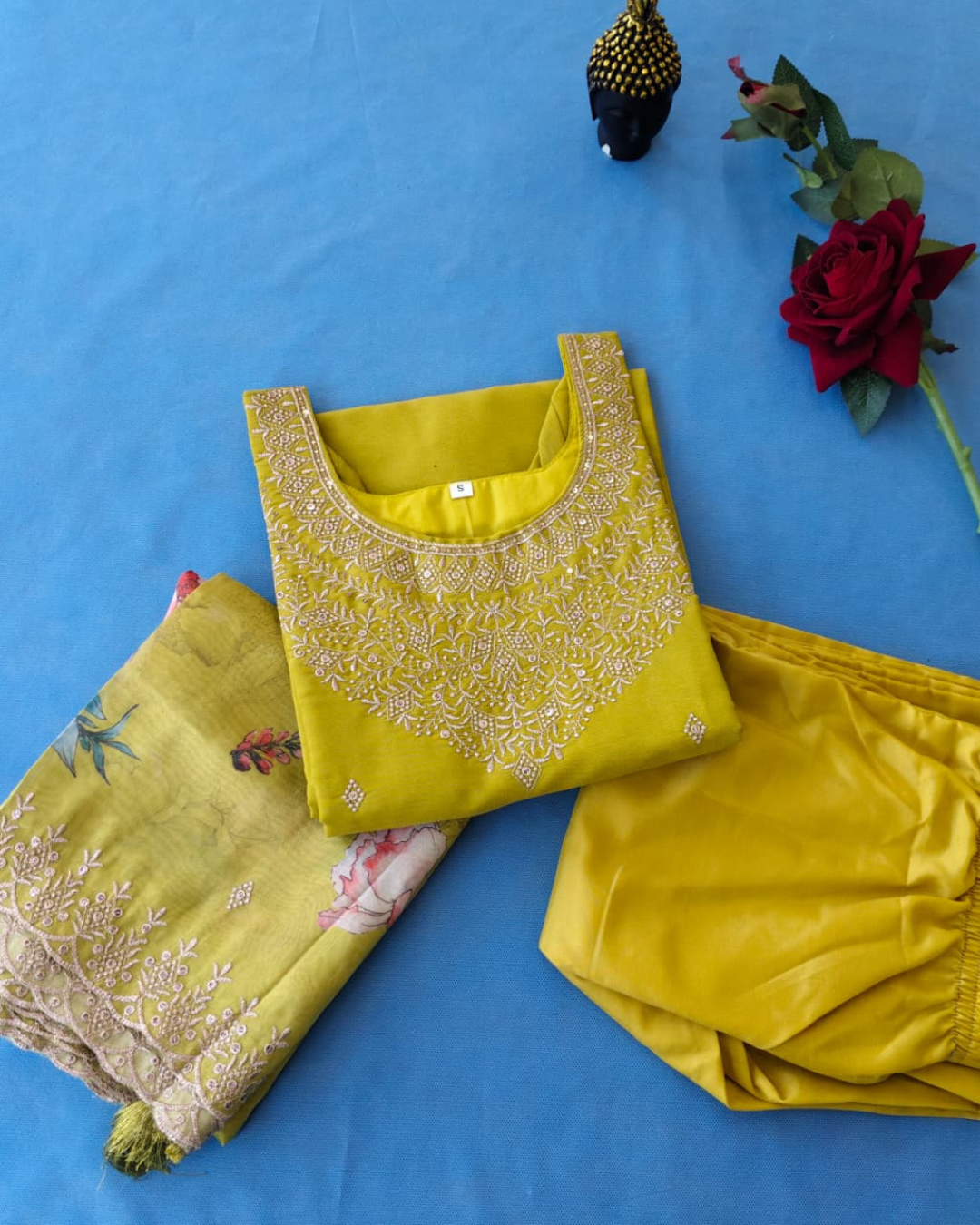 Chanderi Three Piece Kurta Set