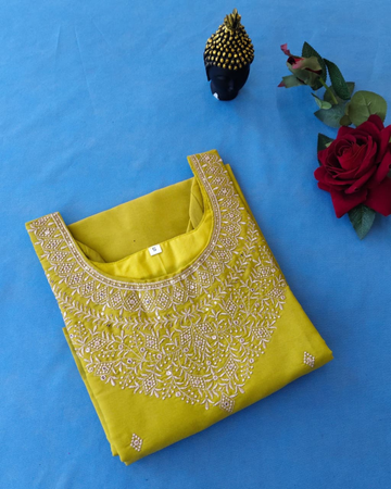 Chanderi Three Piece Kurta Set