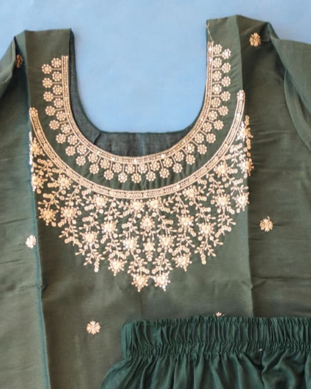 Chanderi Three Piece Kurta Set