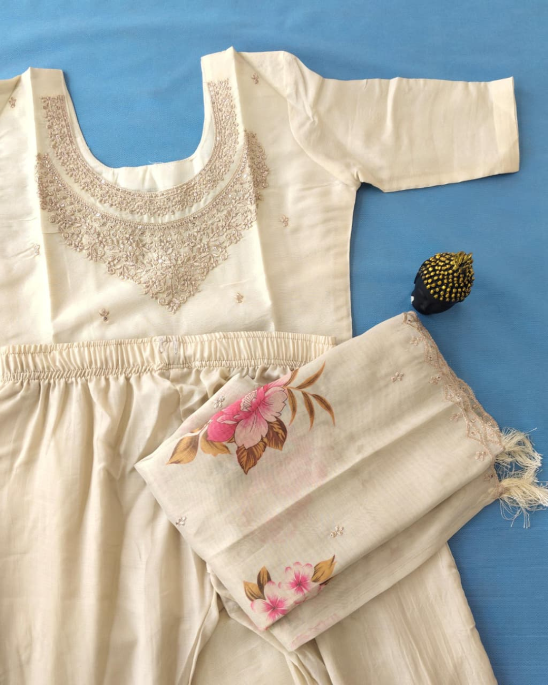 Chanderi Three Piece Kurta Set