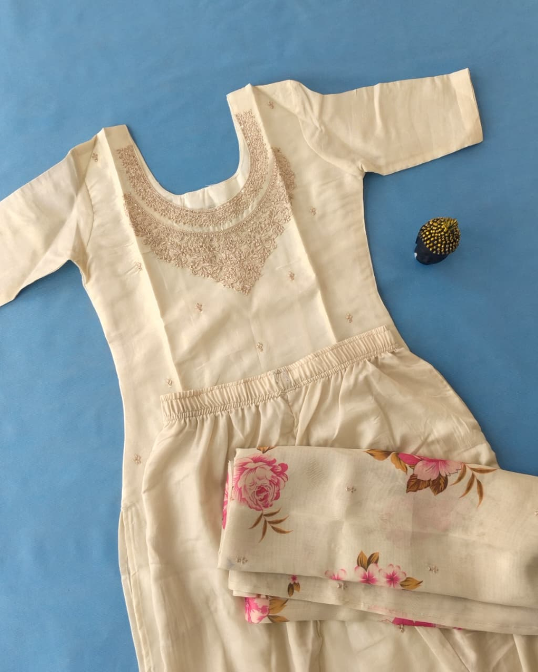 Chanderi Three Piece Kurta Set