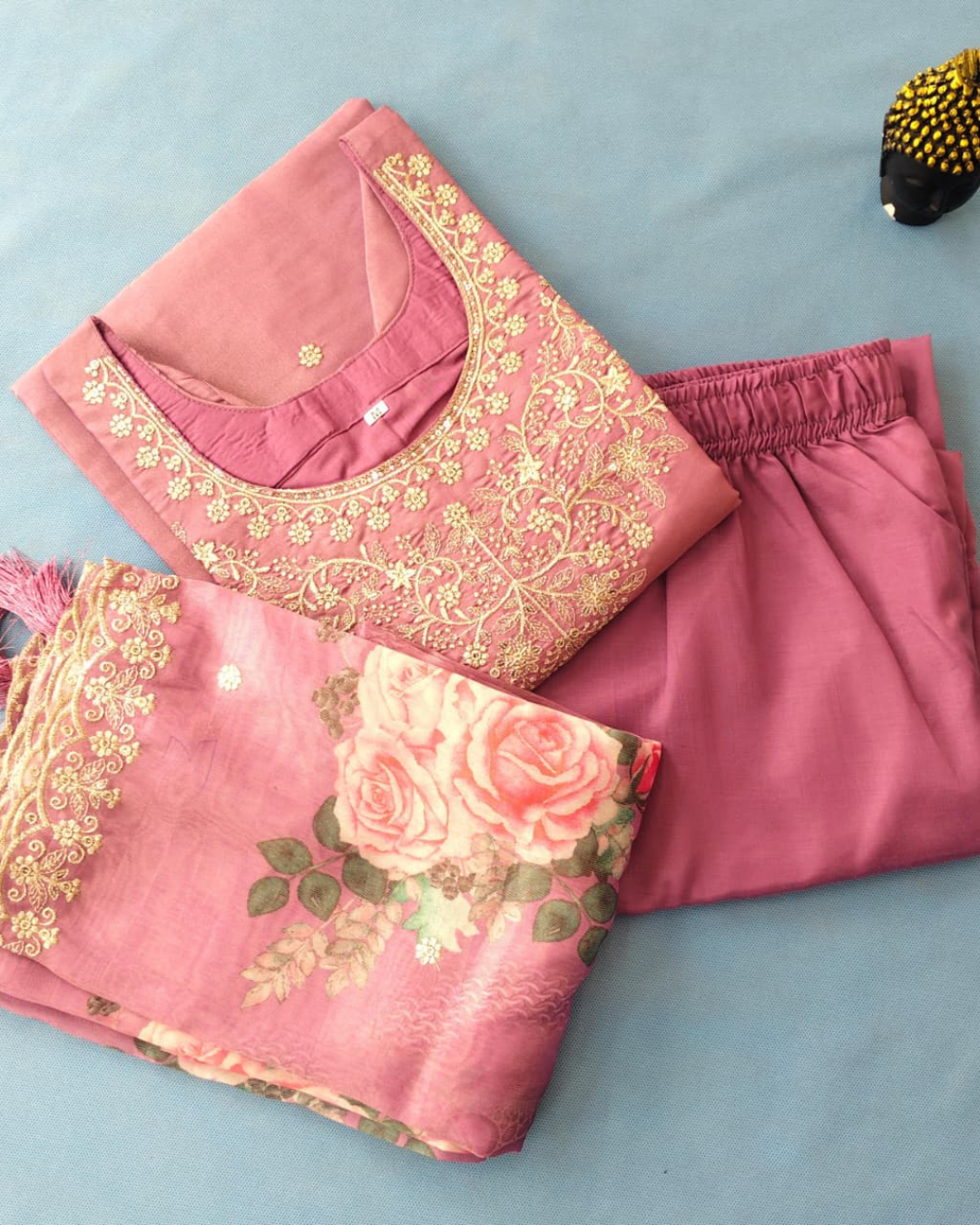 Chanderi Three Piece Kurta Set